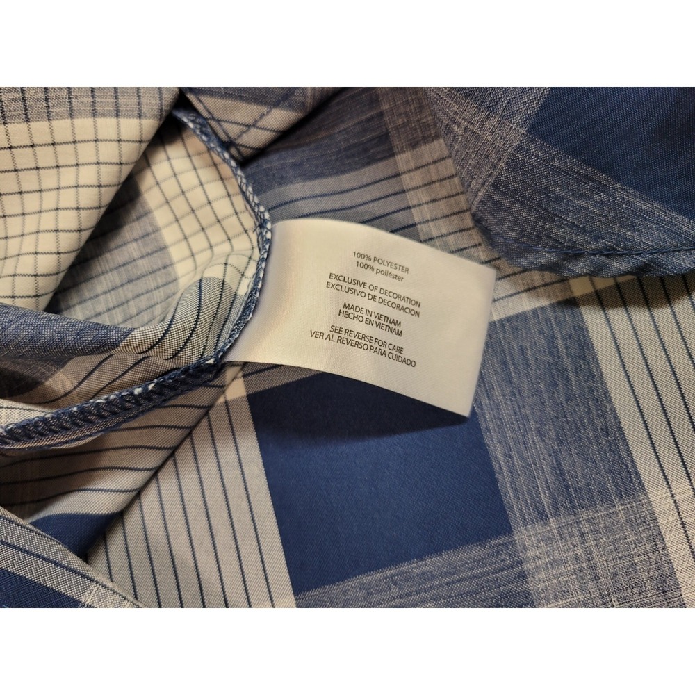 Orvis Shirt Mens XL Blue Plaid Button Up Short Sleeve Fishing Hiking Camping - Picture 12 of 14